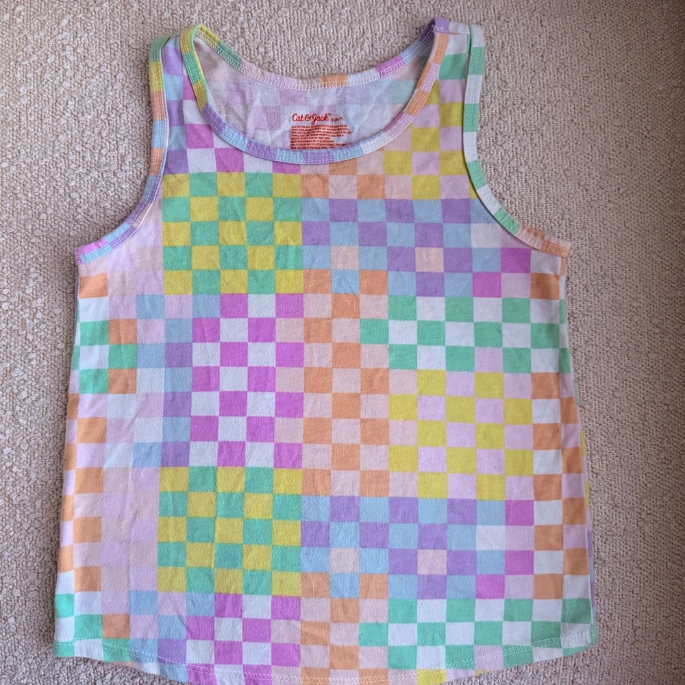 Cat & Jack Colorful Checkered Tank Top